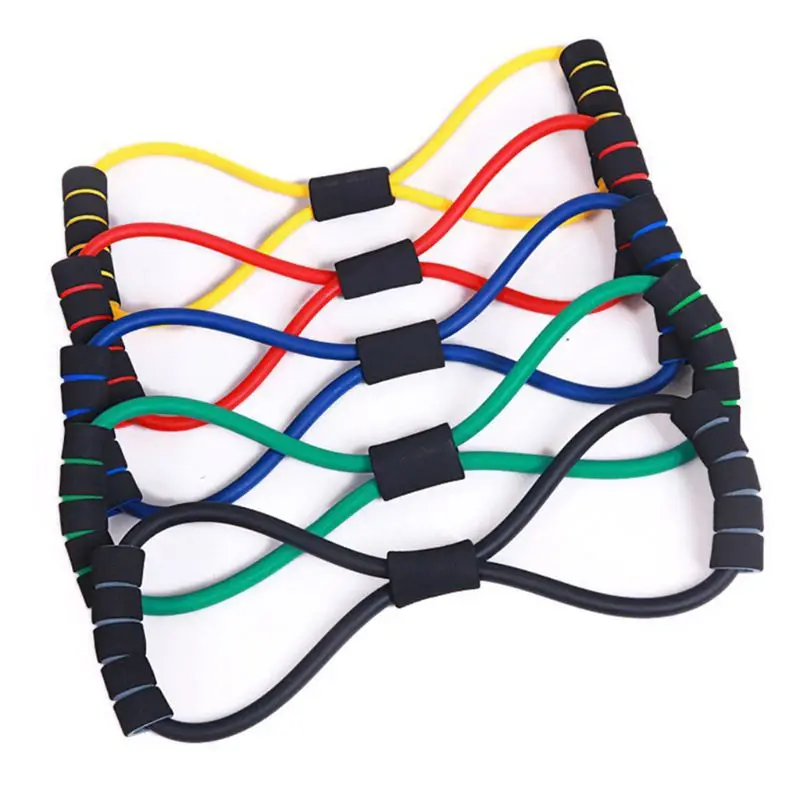 

"8" Shape Resistance Band Muscles Exercise Strap Foam Handle Strength Training Home Gym Workouts Portable Sports Accessory