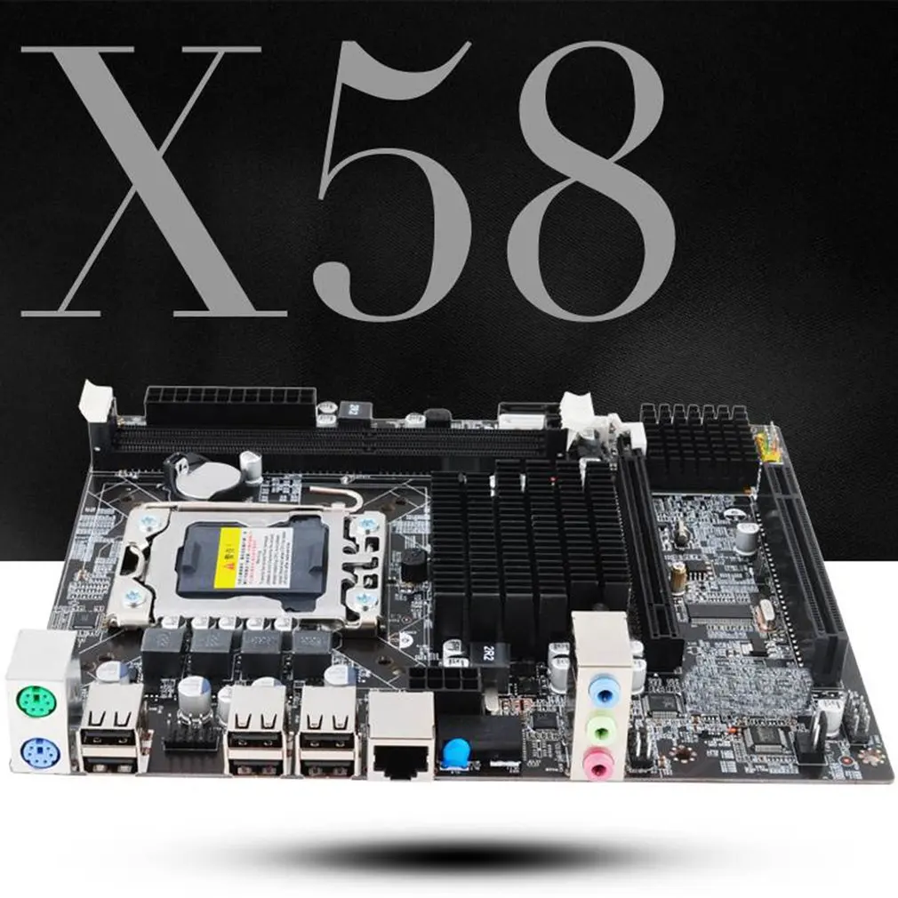 

X58 PC Computer Desktop Motherboard LGA1366 CPU Interface DDR3 MSATA V1.6 Mainboard Systemboard For Intel Xeon Core i7 A55 A58