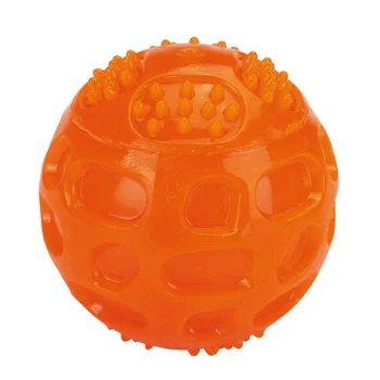 Pet Dog Toys Molar Bite-resistant Ball Dog Toy Interactive Rubber Chew Toys Squeak Training Durable Playing Balls For Dogs 1
