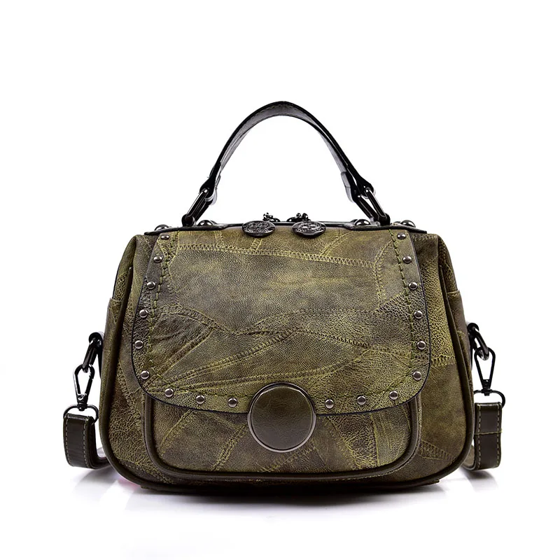 Женские сумки модные женские лоток для курьерских сумок сумка через плечо роскошные заклепки дизайнерские сумки на плечо Bolsa высокое качество маленькие сумки - Цвет: Green