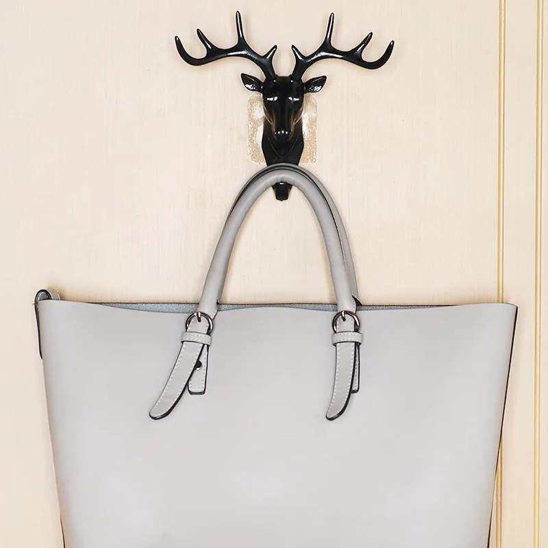 

New Small Plastic Wall Rack for Living Room Hat Bag Key Jewelry Rack Deer Head Decor Hook Organizer coat rack