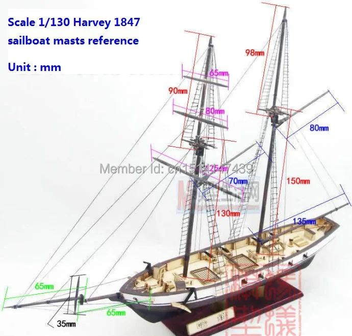Любовь Модель Сборная модель наборы классическая деревянная модель парусной лодки HARVEY1847 масштабная деревянная модель