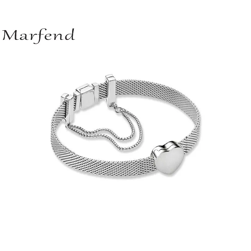 

Marfend 100% 925 Sterling Silver Reflexions Heart Clip Charm Reflexions Safety Chain Reflexions Shining Elegant Gift Set