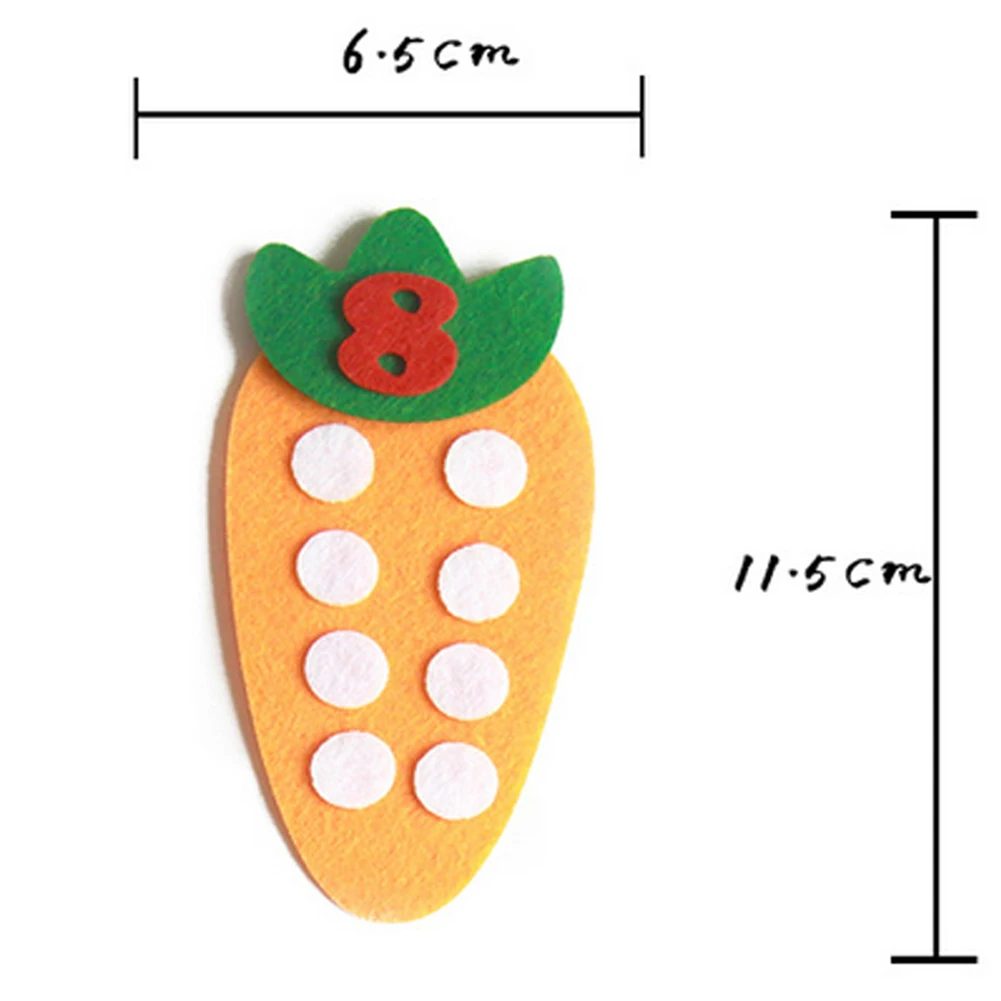 10 шт./компл. нетканый морковь детей DIY головоломки ручной работы игрушка Цифровой обучающий помощь 2019