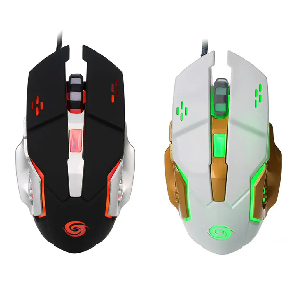 Silent Mute USB Wired Mouse Gaming Mechanical Luminous Mice for Laptop Desktop Computer