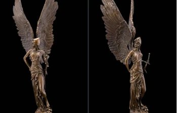 

Art Deco Sculpture Angel Warrior Soldier Goddess Of Victory Bronze Statue Signed