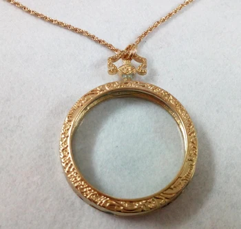 

ZY DIY Vintage Brand New Quality Gold Round Glass Monocle Magnifier Magnifying glasses DIY sewing Tools