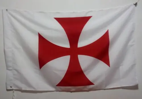 

Free Shipping RED CROSS of the KNIGHTS TEMPLAR FLAG 5' x 3' Medieval Crusaders Masonic Banner Two buckles