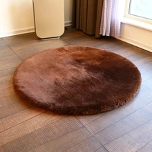 AOZUN стриженная овчина ковры 100 см круглые земли коврики для домашний декор Мех животных кровать слайд овец шкуры двери пол