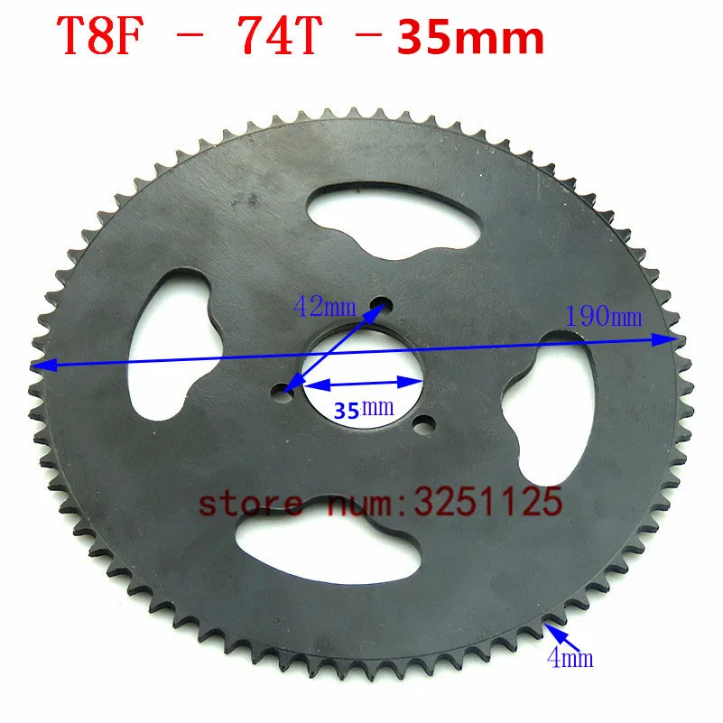 T8F 74 зуб 74 Т 35 мм сзади звездочки Мини Мото ATV Quad Грязь Яма карманный велосипед Креста 47cc 49cc система привода Запчасти