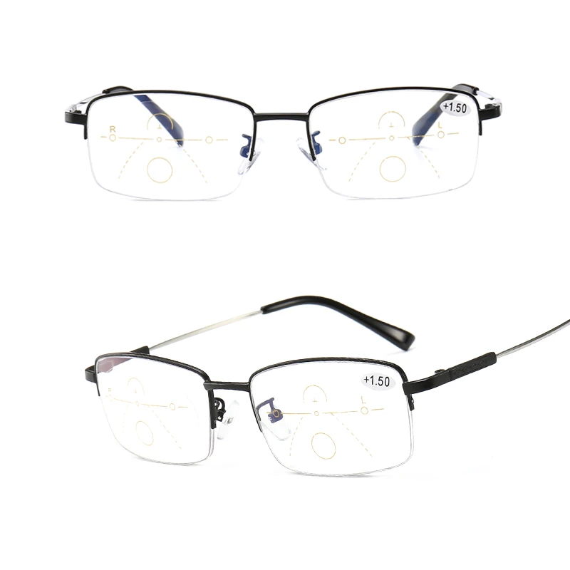 Progresiva multi-Coordinación gafas de lectura de transición mujer hombre de metal Marco de lejos y de cerca de doble propósito gafas Progresiva multi-Coordinación gafas de lectura de transición mujer hombre de metal Marco de lejos y de cerca de doble propósito gafas