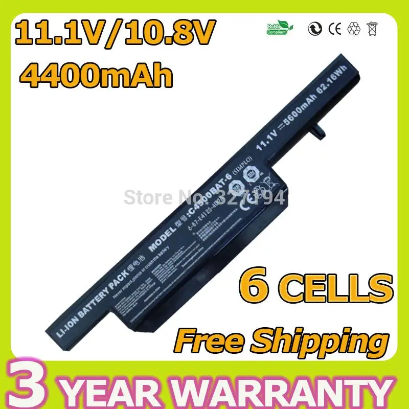 Achat Apexway 4400 mah batterie d ordinateur portable pour Clevo C4500BAT 6 C4500BAT 6 B4100M C4500 C4500Q C4501 C4505 W150 W240C W250H B4105 KB15030