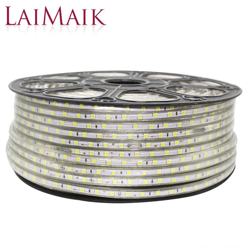 buy LAIMAIK LED Strip Light 220V Waterproof IP67 led flexible strip 60leds m 5050SMD rgb led strip warm white white With Power Plug