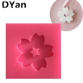 

Free Shipping Sakura Flower Petal Fragrance Cake Silicone Mold diy Chocolate Mold Kitchen Liquid Cake Baking Tools A1352