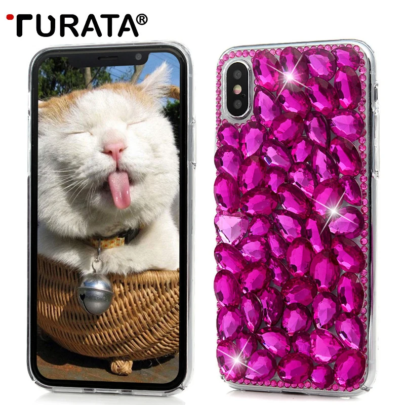 TURATA горный хрусталь чехол для iPhone X роскошный 3D Блестящий Кристалл Алмазный