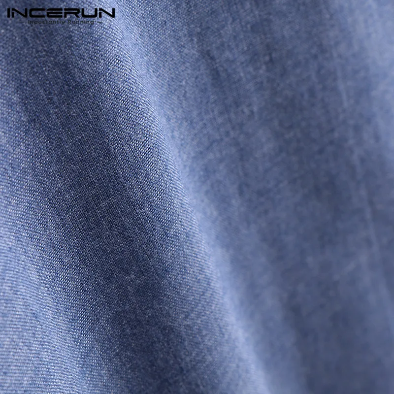 INCERUN Muslim Clothes Men Islamic Arab Kaftan Cotton Long Sleeve Patchwork Middle East Saudi Arabia Men Robes Jubba Thobe