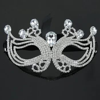 

Free Shipping 1pcs Rhinestone Mask,Venetian Bridal Masquerade Mask,Fancy Rhinestone Party Mask LSM110807-1