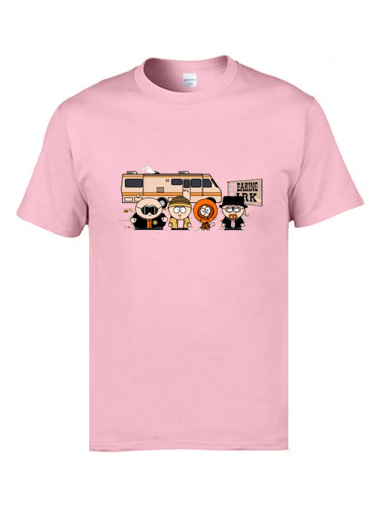 Breaking Park 8559 Tops & Tees Designer Round Collar Printed Short Sleeve 100% Cotton Mens Top T-shirts Hip hop Tops & Tees Breaking Park  8559 pink