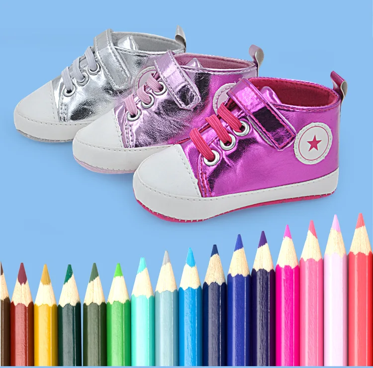 Newest 2017 Brand Baby Shoes Girls Gold Metallic Sneakers Baby Soft Soled Infant Shoes Sneakers