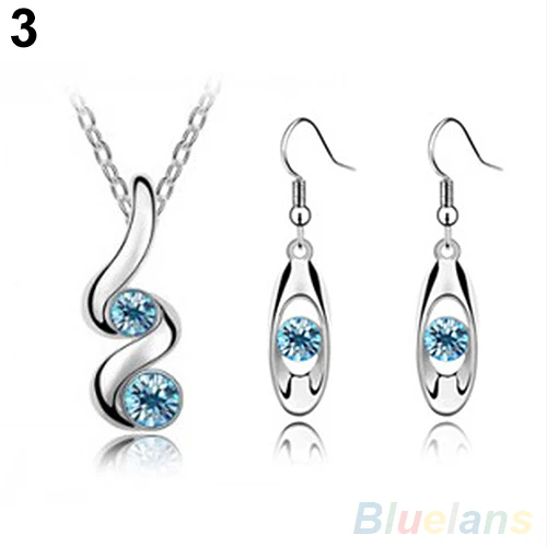 Women s Wedding Party Crystal Alloy Drop Pendant Necklace Earrings Jewelry Set fashion Women s Wedding Party Crystal Alloy Drop Pendant Necklace Earrings Jewelry Set fashion
