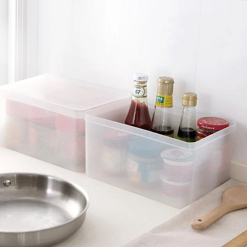 Прозрачная пластиковая крышка может быть наложена коробка для хранения одежды настольная коробка для хранения косметики кухонная прямоугольная коробка для хранения