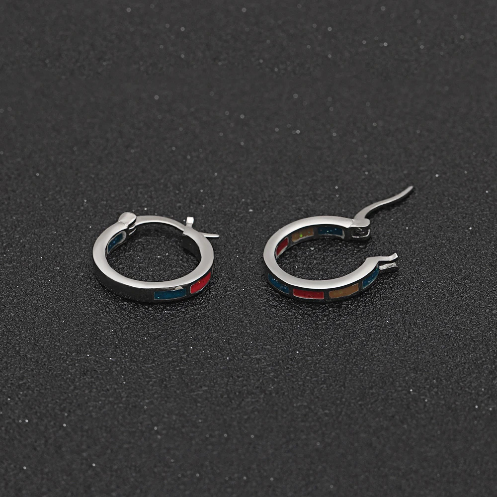 UFOORO Hoop Earrings shiny Color fire opal creativity Fashion women gift jewelry Distribution | Украшения и аксессуары