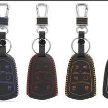 Brand New Высокое качество Натуральная Кожа Дистанционного Управления Ключа Автомобиля Чехол кошелек Сумка Крышка Для Cadillac Escalade