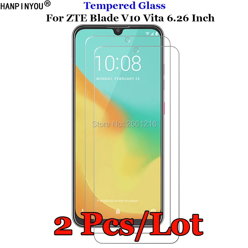 

2 Pcs/Lot For ZTE Blade V10 Vita Tempered Glass 9H 2.5D Premium Screen Explosion-proof Protector Film ZTE Blade V10 Vita 6.26