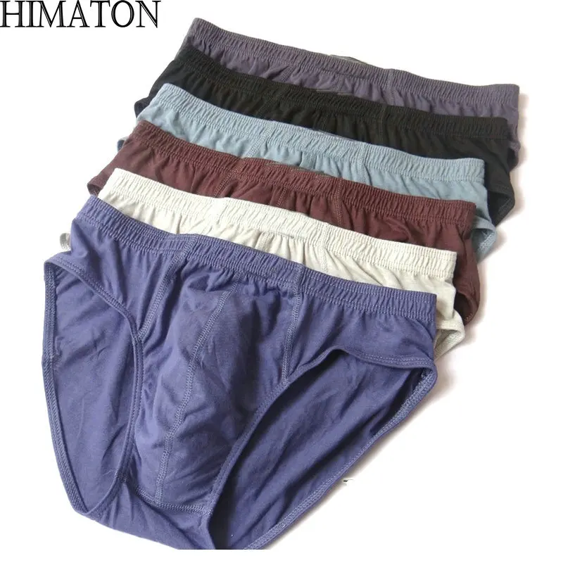

Himaton Men 100% Cotton Briefs Mens Comfortable Underpants Man Underwear Solid Briefs 6pcs/Lot Mens Brief Bikini Sexy Underwear