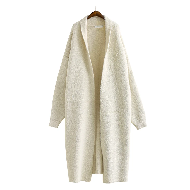 luxury ladies long faux mink fur cardigans new