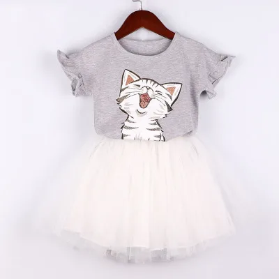 Humor Bear/детский комплект одежды для девочек, новая одежда для маленьких девочек топы с надписями+ юбка-кекс костюм для маленьких девочек одежда для малышей - Цвет: gray