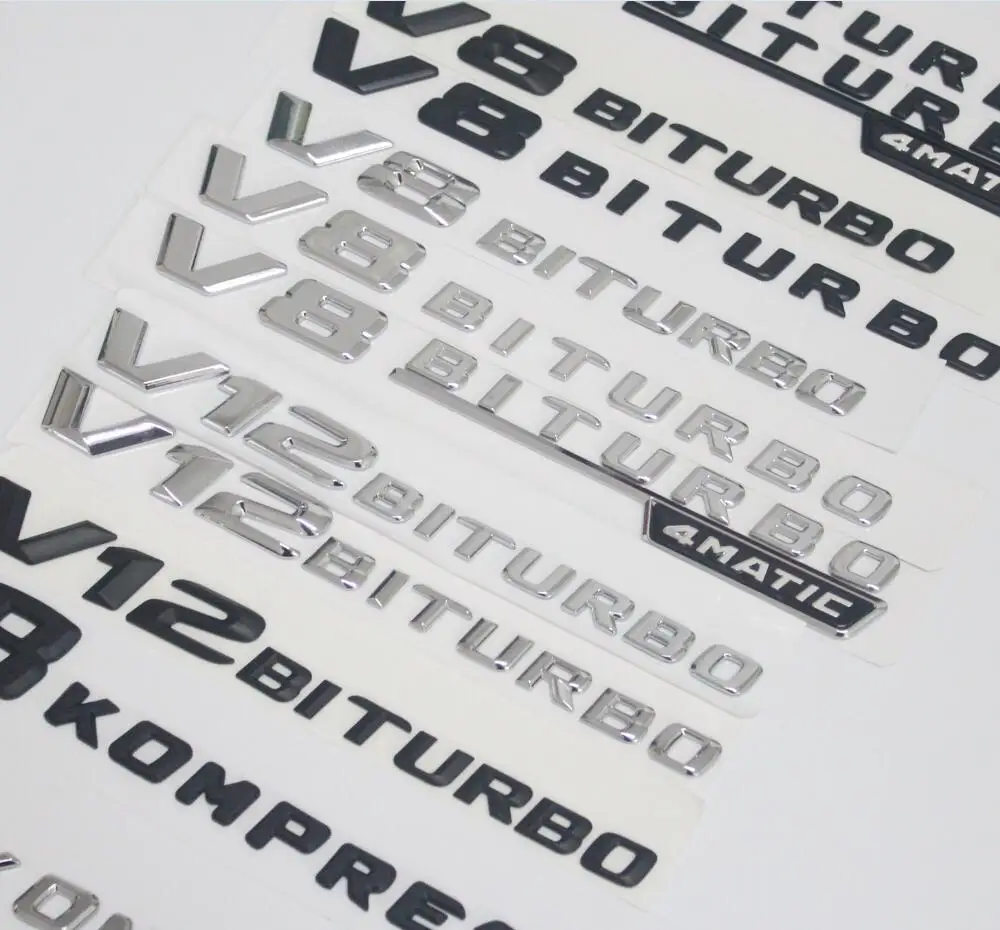 Значки для автомобилей Mercedes Benz AMG эмблемы V8 V12 BITURBO 4matic KOMPRESSOR TURBO|badge emblem|rear emblemcar badge