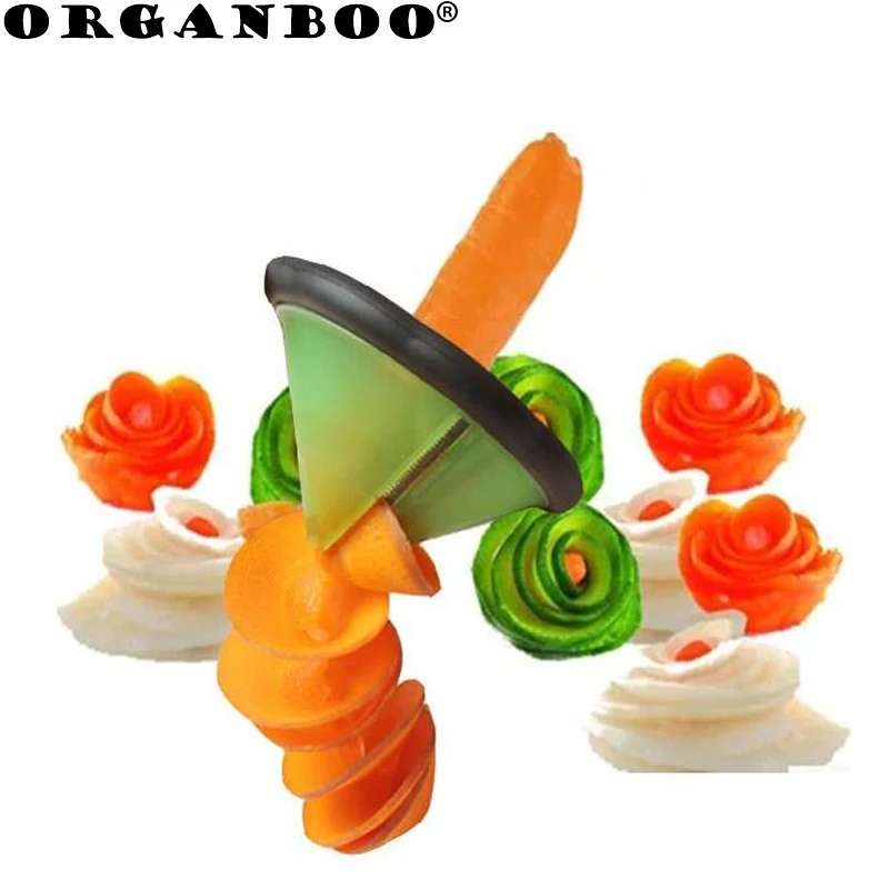 

ORGANBOO 1PC Creative potato carrot spiral cutter funnel shape vegetable fruit cut flower carving tool kitchen gadgets