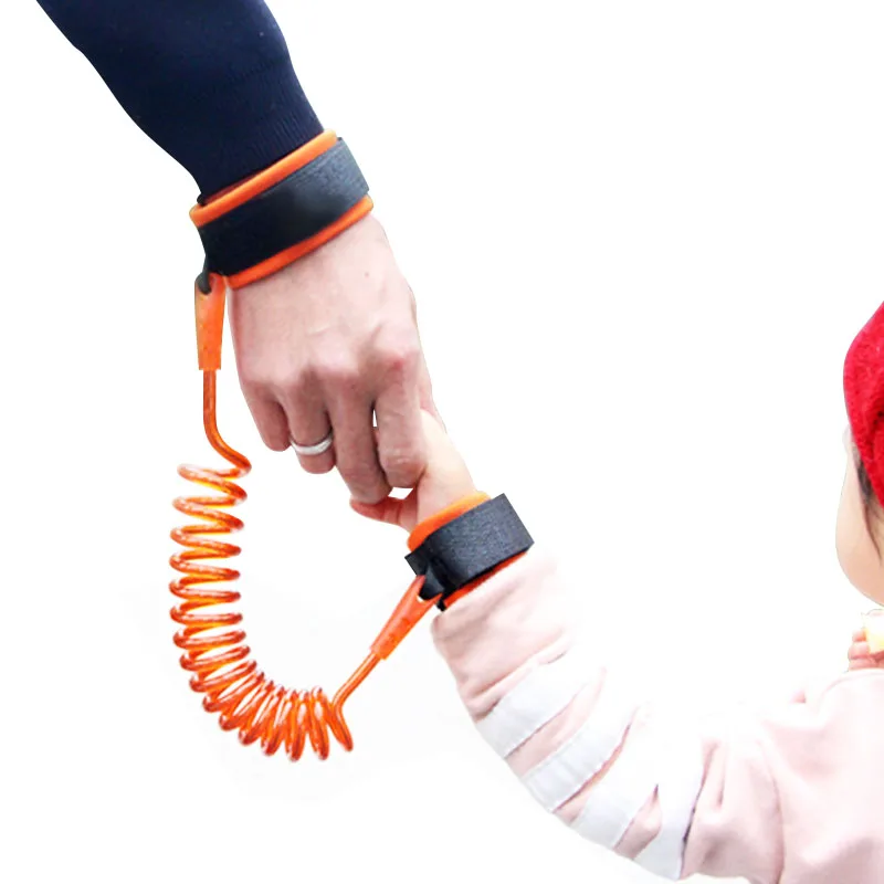 Анти потерял наручные ссылка поводок для ребенка ремни безопасности для ребенка ремень веревка прогулочная ручной ремень Группа Браслет дети 150 см - Цвет: 1.5M orange