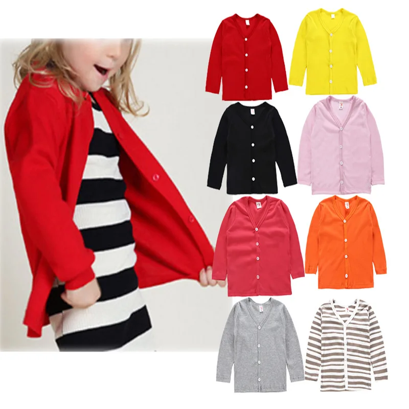 

Children Baby Kids Girl Boy Knitted Sweater Cardigan Tops Outfit Colorful Tees