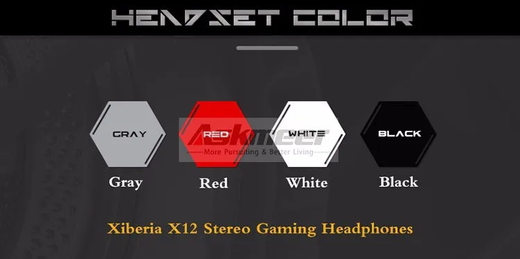Xiberia X12 USB Gaming Headset Surround Sound Noise Canceling Luminous LED Light Over ear Headphones with Microphone for PC (2)