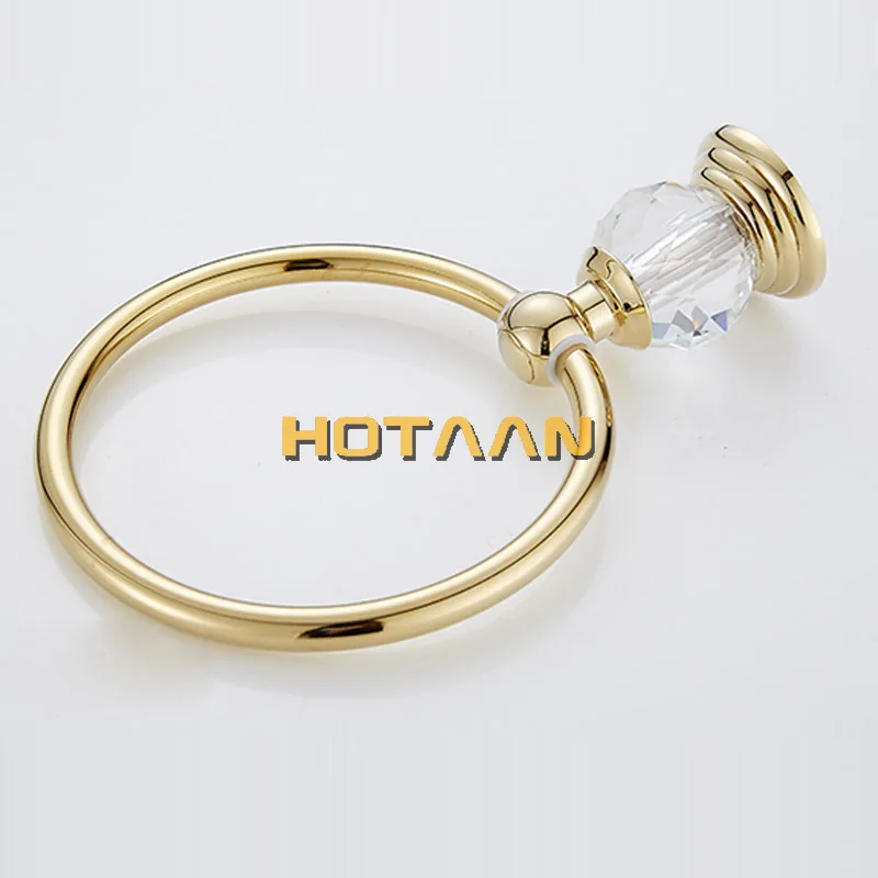 Crystal Towel Holder Ring Round Wall Mounted Rack Bar Bathroom Accessories YT-12891G bathroom towel ring bathroom towel holder