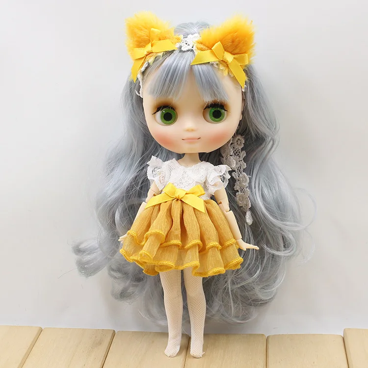 Middie blyth кукла игрушка Фиолетовый Розовый Желтый платье кошка уха костюм милая одежда