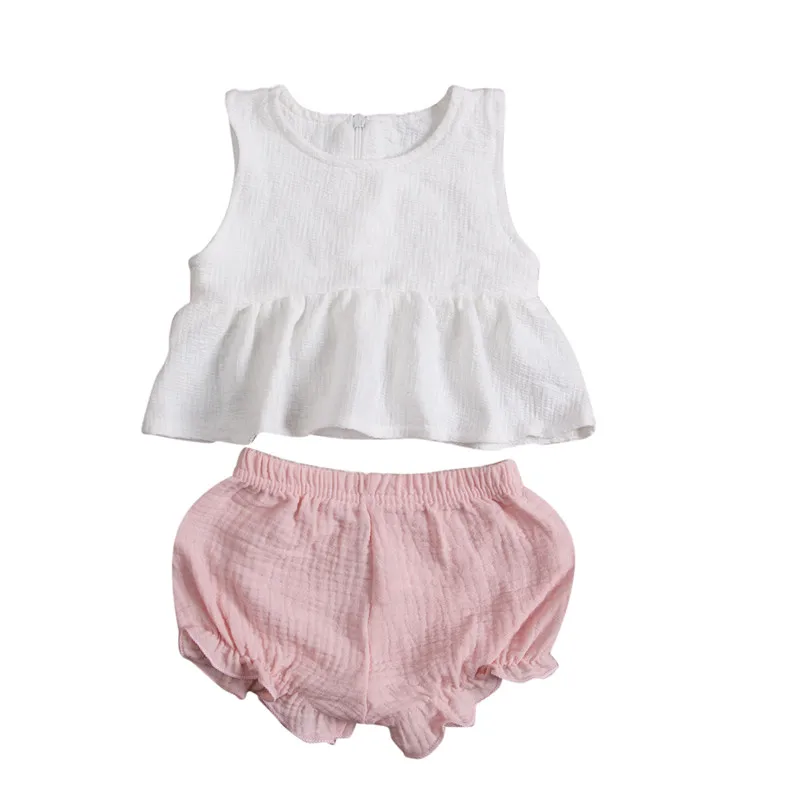 Summer Baby Girl Clothes 2PCS Newborn Toddle Baby Girls Cotton Sleeveless T-shirt Top Dress+Pink Shorts Pants Cute Girl Clothes Summer Baby Girl Clothes 2PCS Newborn Toddle Baby Girls Cotton Sleeveless T-shirt Top Dress+Pink Shorts Pants Cute Girl Clothes