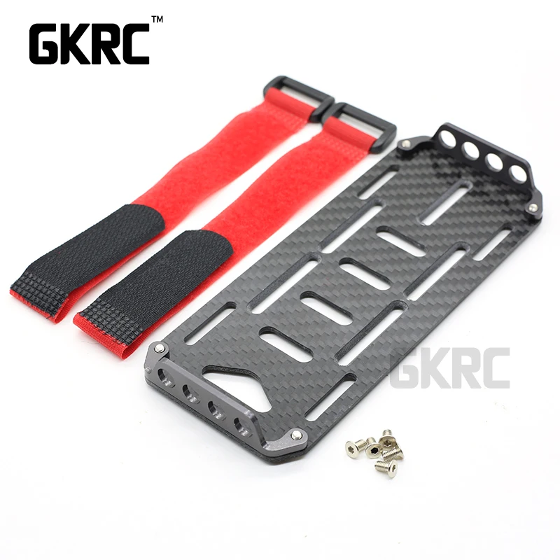 Rc Car Carbon Fiber Battery Mounting Plate With Tie For 1/10 Rc Crawler Car Axial Scx10 90046 Rc4wd D90 Tamiya Cc01