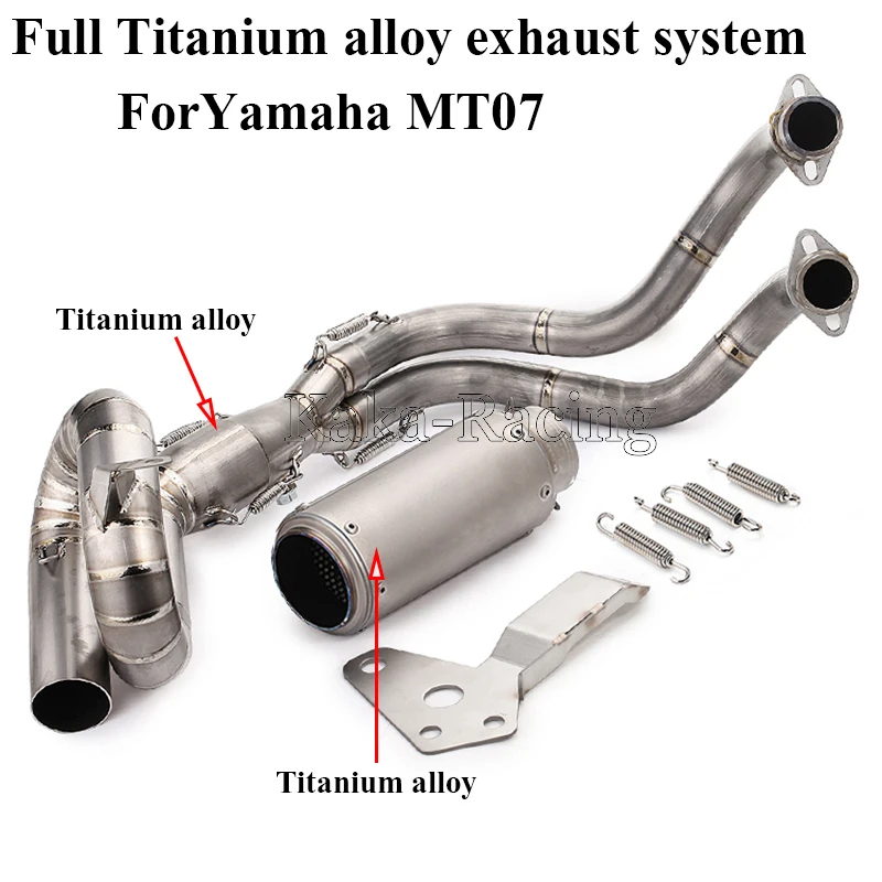 

MT-07 FZ-07 Motorcycle Exhaust Muffler Full Titanium alloy Slip On System For Yamaha MT07 FZ07 MT 07 2014-2017 XSR700 2016-2017