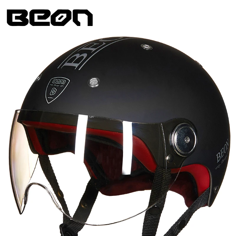 BEON мотоциклетные шлемы Ретро винтажный реактивный шлем capacete motoqueiro casco с двойными линзами Открытый мотоциклетный шлем B103 - Цвет: 21