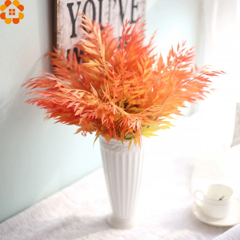 1Branch 3Colors Artificial Grass Leaves Maple Leaf Plants Fake Autumn leaves For Home Vases