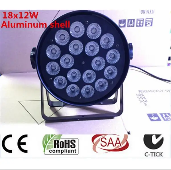 

Aluminum shell 18x12W RGBW Led Par Light DMX Stage Lights Business Lights Professional Flat Par Can for Party KTV Disco DJ Lamp