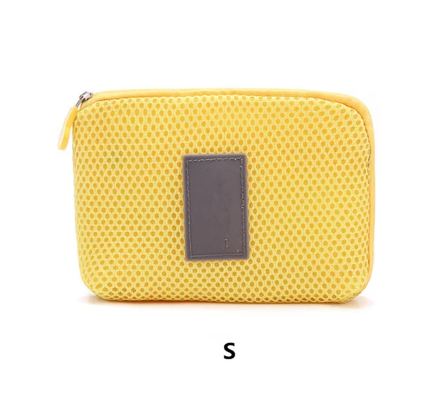 yellow S Фиолетовая 1 шт. портативная однотонная цифровая сумка для хранения дорожная мини-кабель для наушников USB сумка для наушников организатор устройств для хранения - Цвет: yellow S