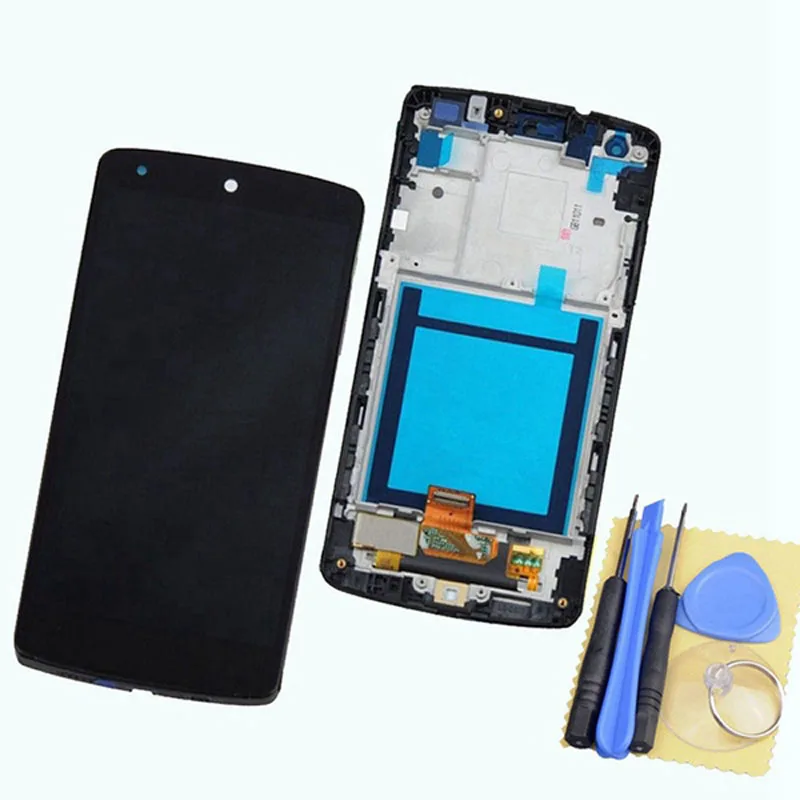 

For LG Google Nexus 5 D820 D821 LCD Screen + Touch Digitizer Panel + Bezel Frame Assembly Replacement Black Color + Open Tools
