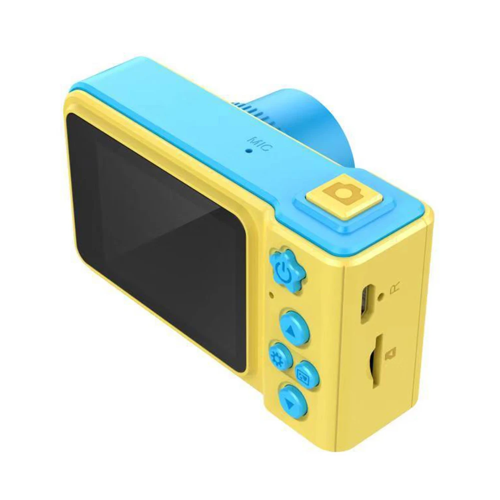 8*4,5*4,5 см игрушечная камера спортивный двойной цифровой фотоаппарат со съемным объективом видеомагнитофон детский праздничный подарок на день рождения Прямая - Цвет: Blue