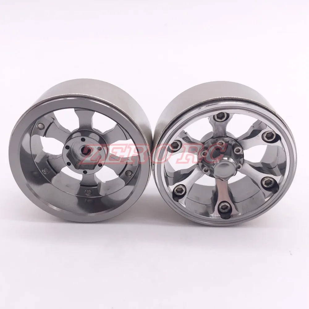 

1 Pair 1/10 Scale Car 1.9 Full Metal Beadlock Wheel For Rc Off-road Axial Scx10 Jeep D110 CC01 Wrangler Wheels Rims Gun Metal