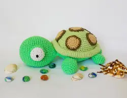 Вязаная игрушка-погремушка моря модель черепахи номер wx005