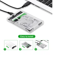 sata ל USB שקוף 3.1 UASP סוג C ל SATA 3.0 מקרה HDD 2.5 אינץ C USB כונן קשיח מארז ל SATA 3.0 פגז הכונן הקשיח (4)